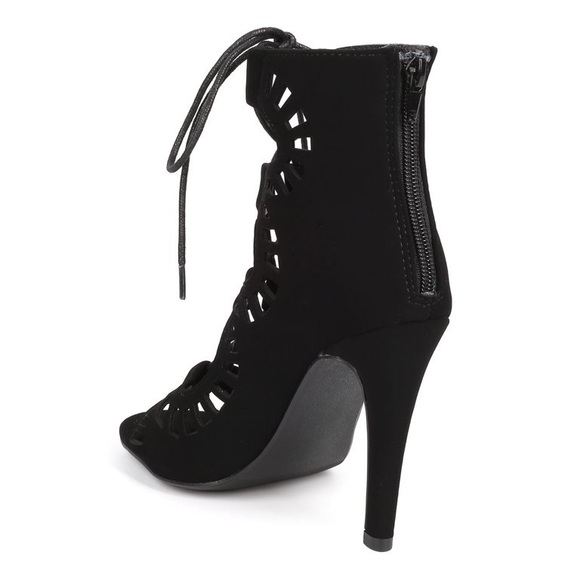 - Delicious DC74 Women Nubuck Peep Toe Gilly Tie Hollow Out Gladiator Boot… - Picture 7 of 11